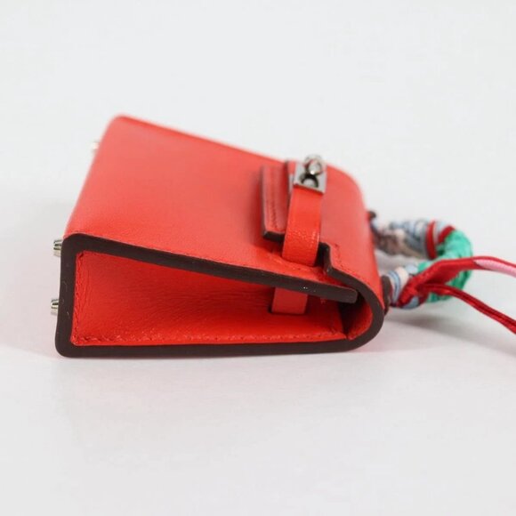 HERMES Micro Kelly Bag Charm Leather Orange Auth 141175SM - Picture 6 of 16